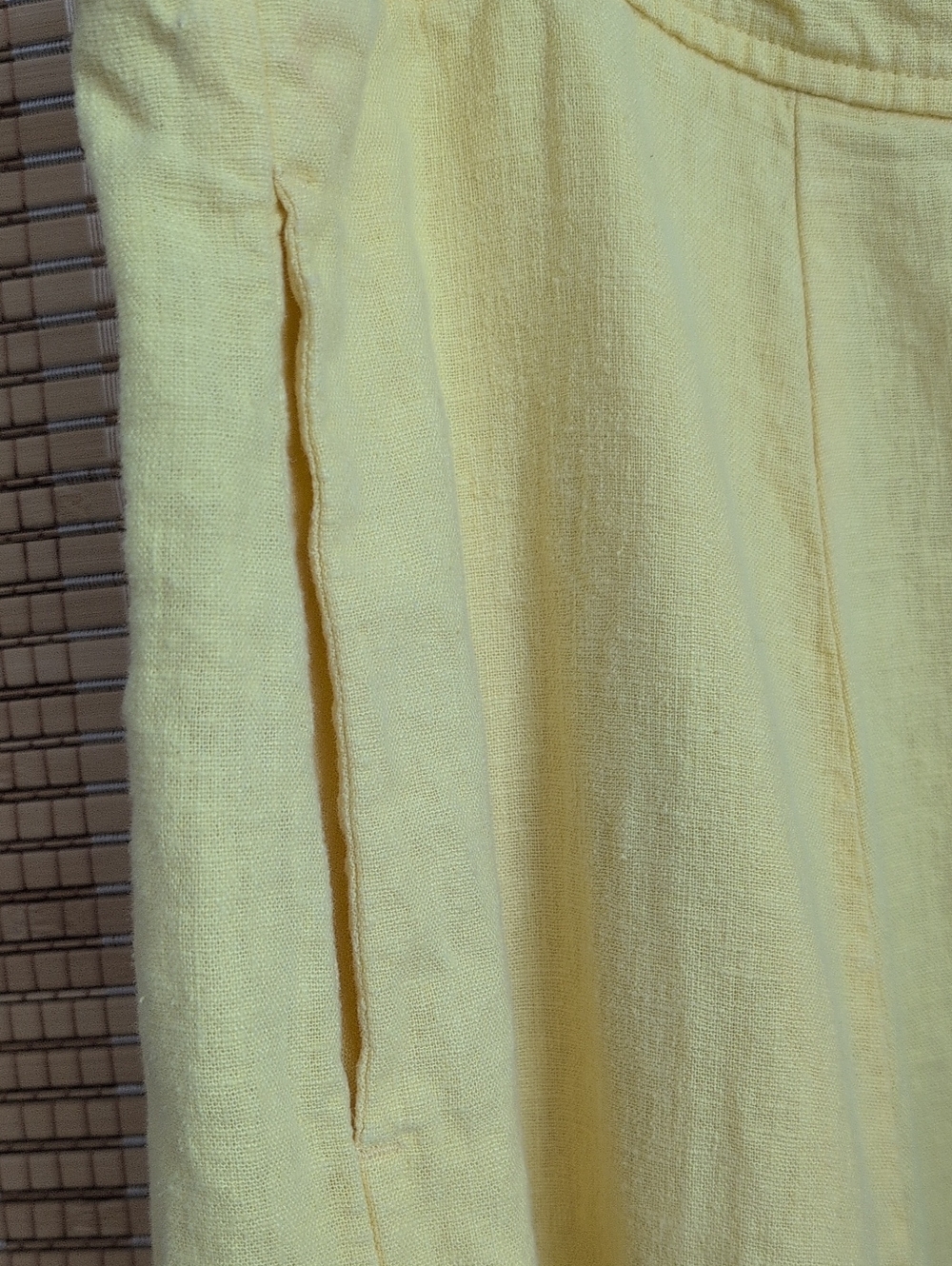 Liz Claiborne Yellow A-Line Linen Maxi Skirt With Pockets - Picture 6 of 7